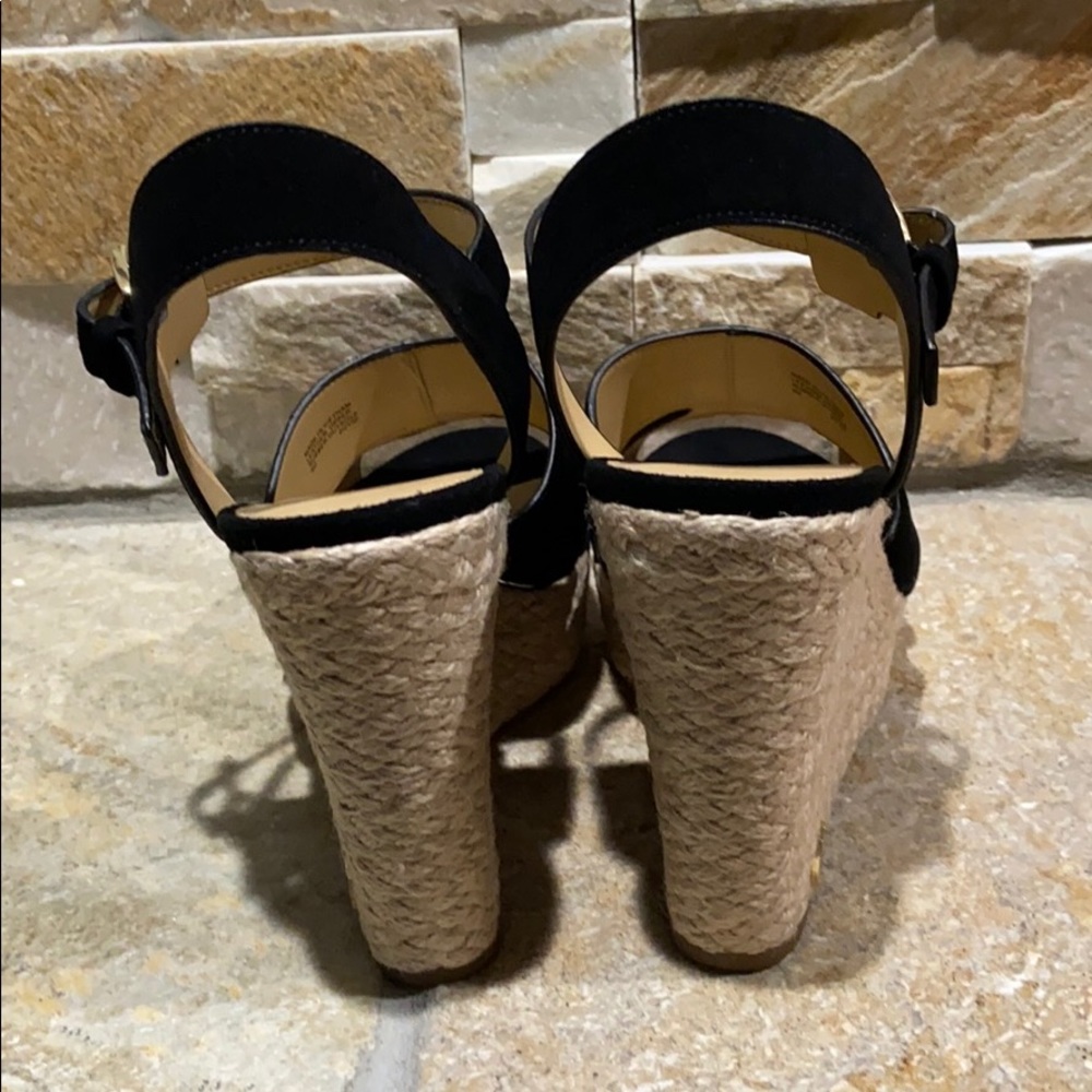 NEW, Michael Kors, black genuine suede 4” wedges - Picture 5 of 8